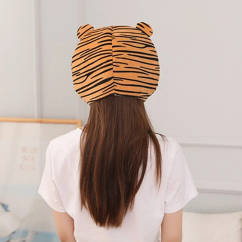 

Cute Tiger Hat Fashion Funny Photo Costume Props Soft Stuffed Plush Hat Novelty Gift for Children