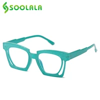 soolala 2021 vintage hollow blue light blocking reading glasses women ladies farsighted gafas presbicia magnifying glasses
