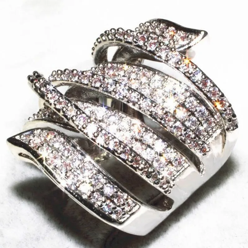 Яркое кольцо на палец уникальное в форме стерлингового серебра 925 пробы