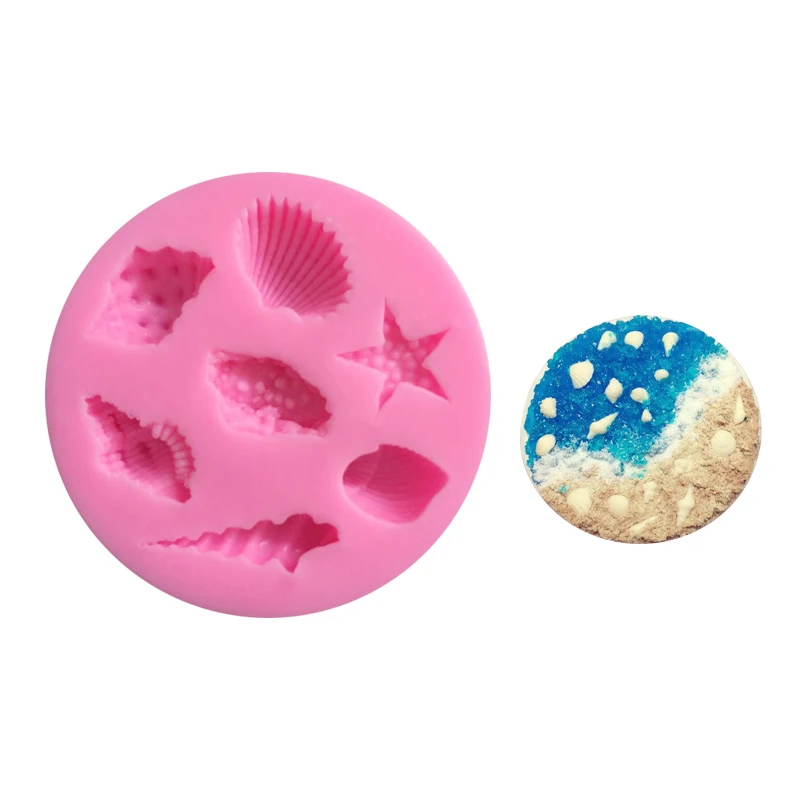3D форма для торта в форме морской раковины Пищевая силиконовая выпечки