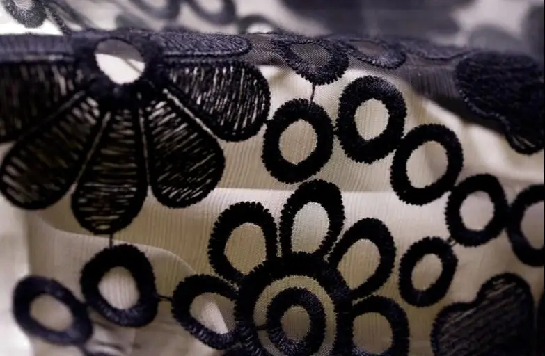 

Female Ol Summer Plus Size Mandarin Collar Short Puff Sleeve Lace Dresses Woman Oversized Hedging Jacquard Slim Belt Dress