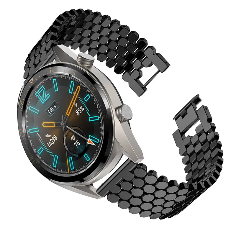 Браслет из нержавеющей стали для Samsung Galaxy watch 46 мм металлический ремешок Huawei gt 2e 22