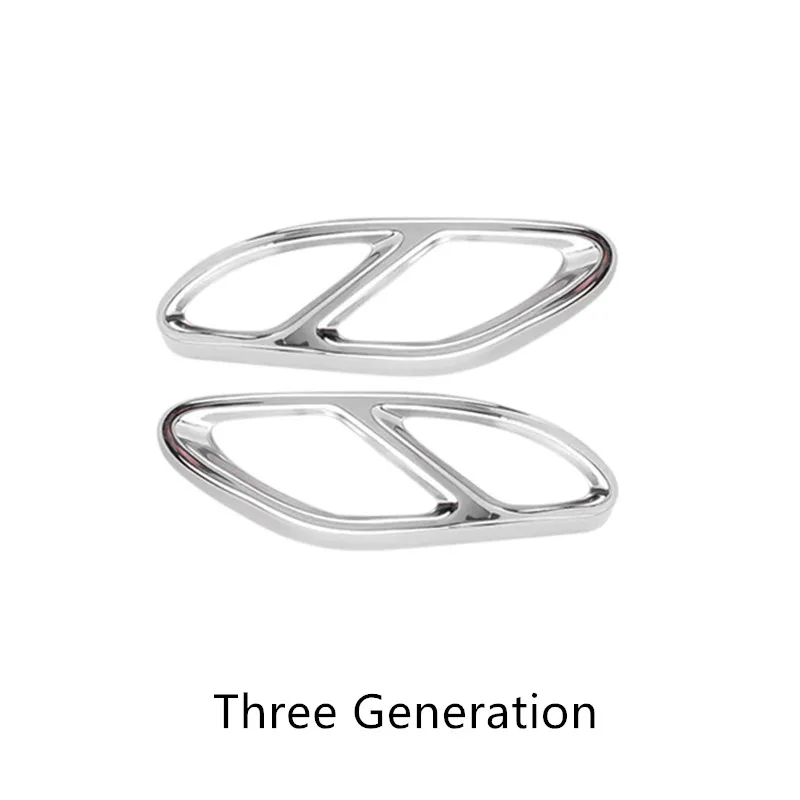 

Stainless Steel Car Tail Throat Trim Sticker For Mercedes Benz E C Class W205 W213 GLC X156 Rear Exhaust Pipe Decoration Frame