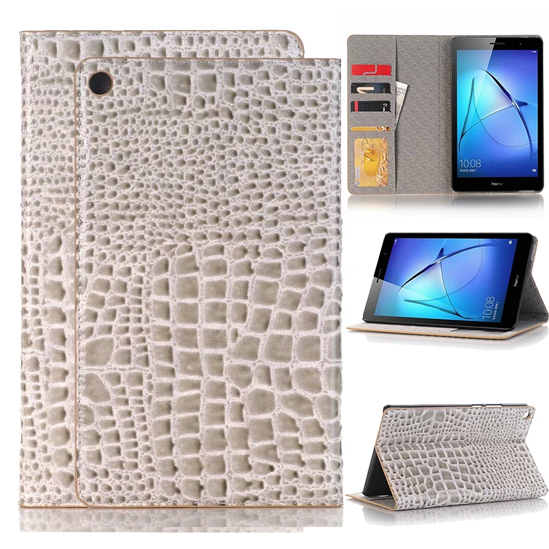 

Luxury Crocodile Coque for Huawei MediaPad T3 8.0 KOB-L09 KOB-W09 Case PU Leather Card Slot Funda For Huawei T3 8.0'' Flip Cover