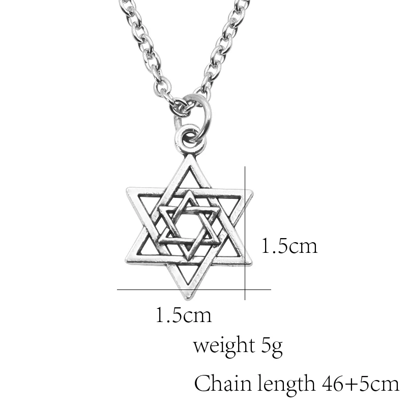 

Hexagram Penddants&Necklaces Stainless Steel Chains Vintage Charms Choker Necklace Men Women DIY Statement Necklace Dropshipping