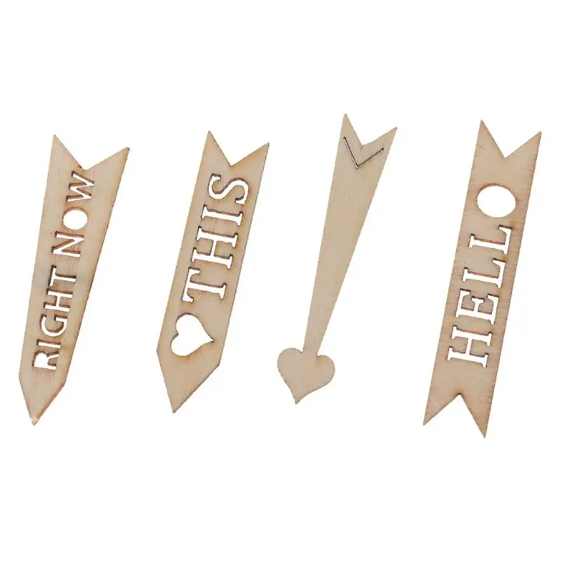 

100pcs Cut Wood Road sign Embellishment Wooden Shape Craft Wedding Decor