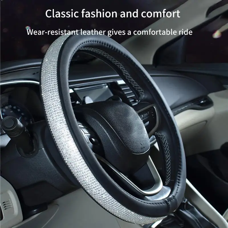 Шикарные украшения стразы искусственная кожа со стразами чехлы на руль