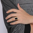 Новое Классическое кольцо с черным Цирконом, Золотое кольцо высокого качества, мужская мода, властная Повседневная бижутерия, кольцо