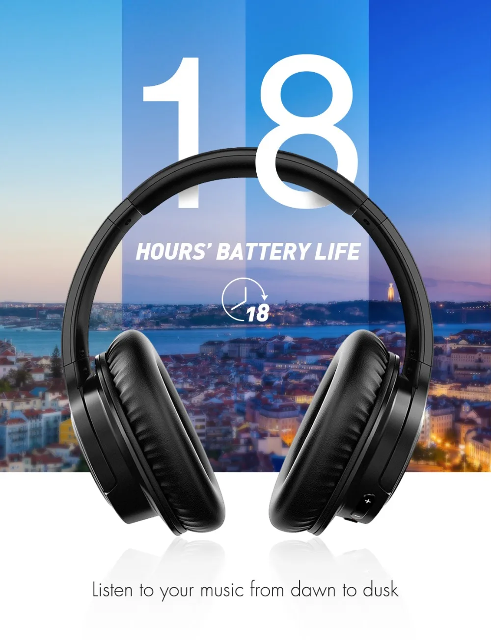 Mpow H7 большой размер над ухом Bluetooth Наушники Hi-Fi стерео шумоподавляющие наушники с микрофоном и сумкой для переноски для iPhone/iPad