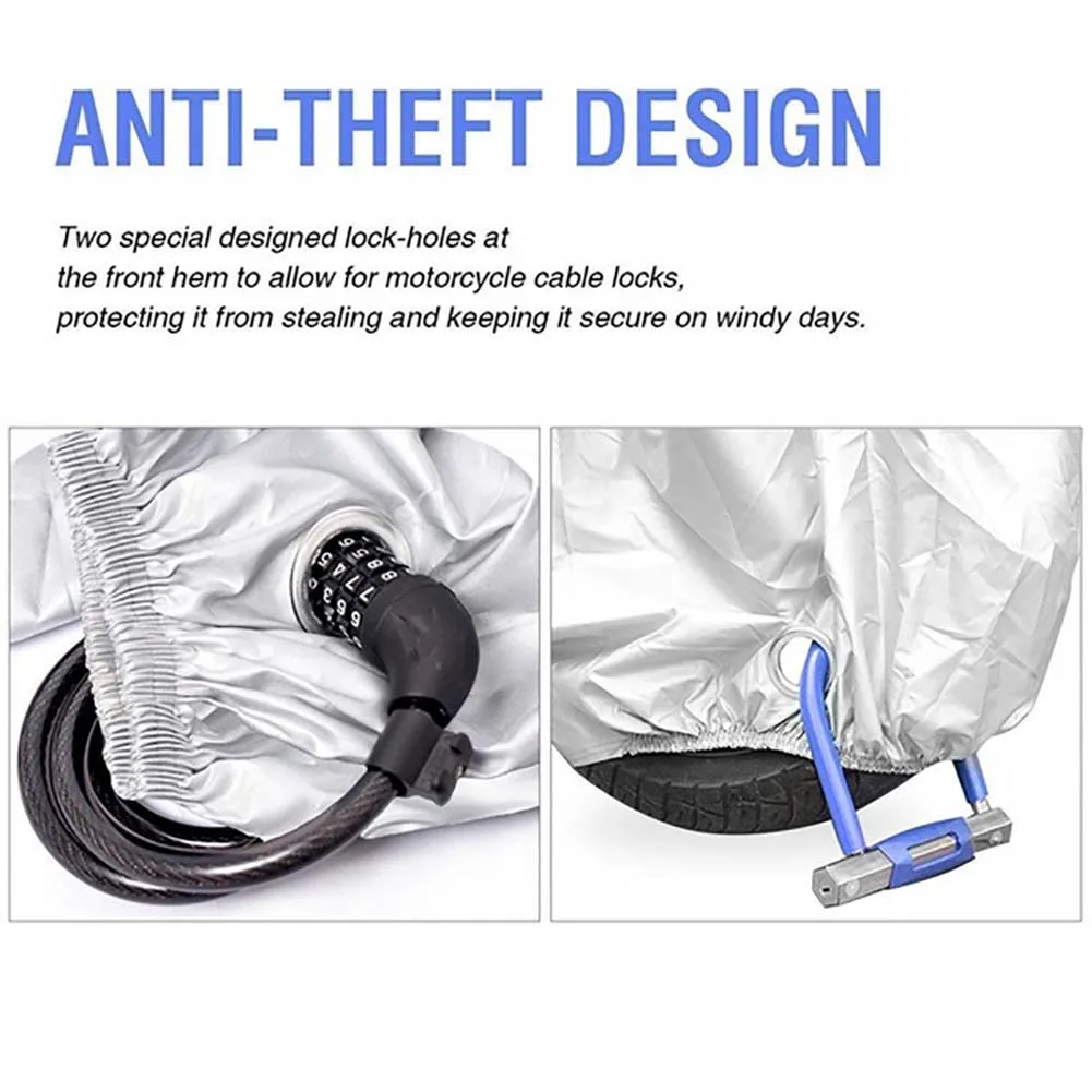 

Motorcycle Universal Foldable Lightweight Waterproof Sun Rain Dust Protection Cover with Anti-theft Lock Hole funda motorcycle