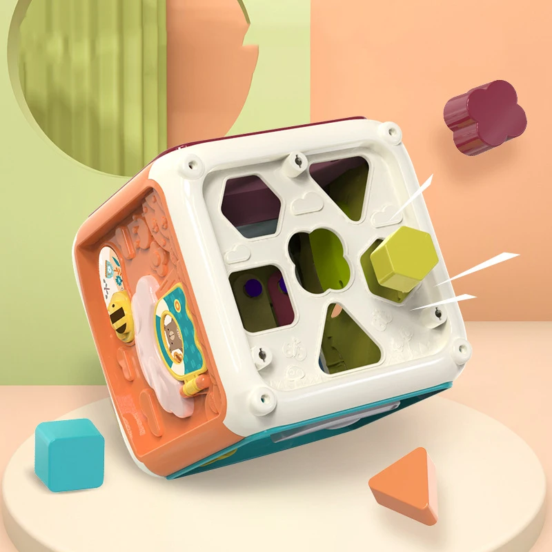 Детский Развивающий кубик игрушки для малышей 7 в 1 форме Монтессори