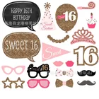 Реквизит для фотосъемки 16 дней рождения, 20 шт.компл., Вечерние Розовые Декорации для фотосессии для девочек, PT37