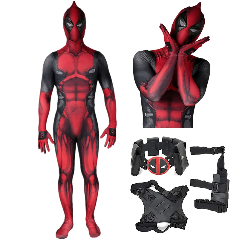 Adult/Kids deadpools Halloween costume with mask cosplay Suits Super hero Full Bodysuits costumes for party dress up fantasy |
