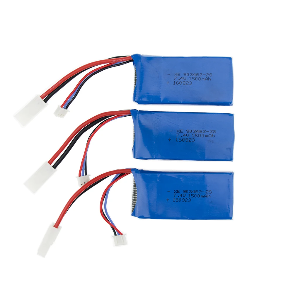 Аккумуляторные батареи Lipo 1 2 3 шт. 7 4 В 1500 мА · ч с разъемом для зарядки от батареек