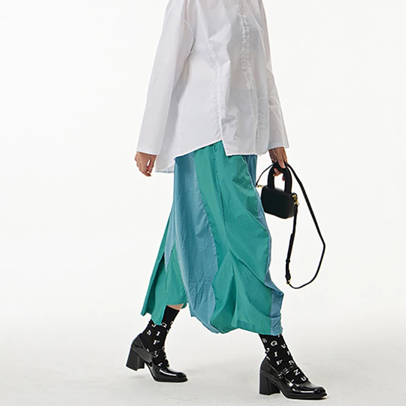 SHENGPALAE индивидуальная юбка с высокой эластичной талией Женская Весенняя Новинка