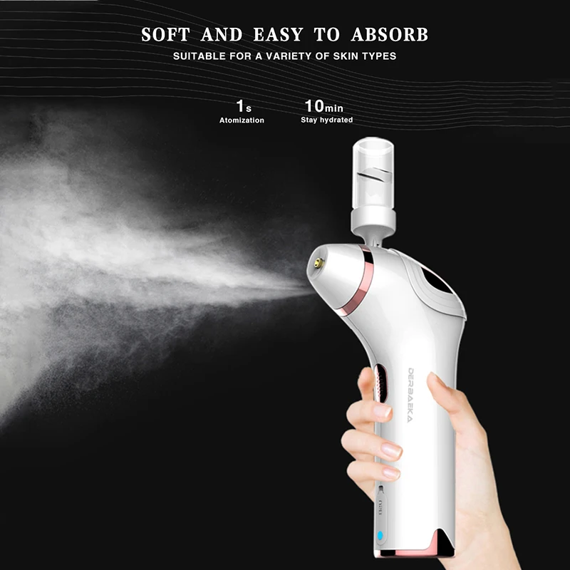 

portable facial moisture airbrush kit givig you soft and tender skin care home use beauty tender young