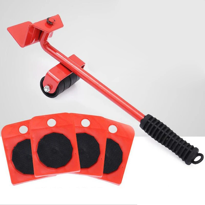 

5Pcs Professional Furniture Transport Lifter tool Set Heavy Stuffs Moving Hand Tools Set Wheel Bar Mover Device