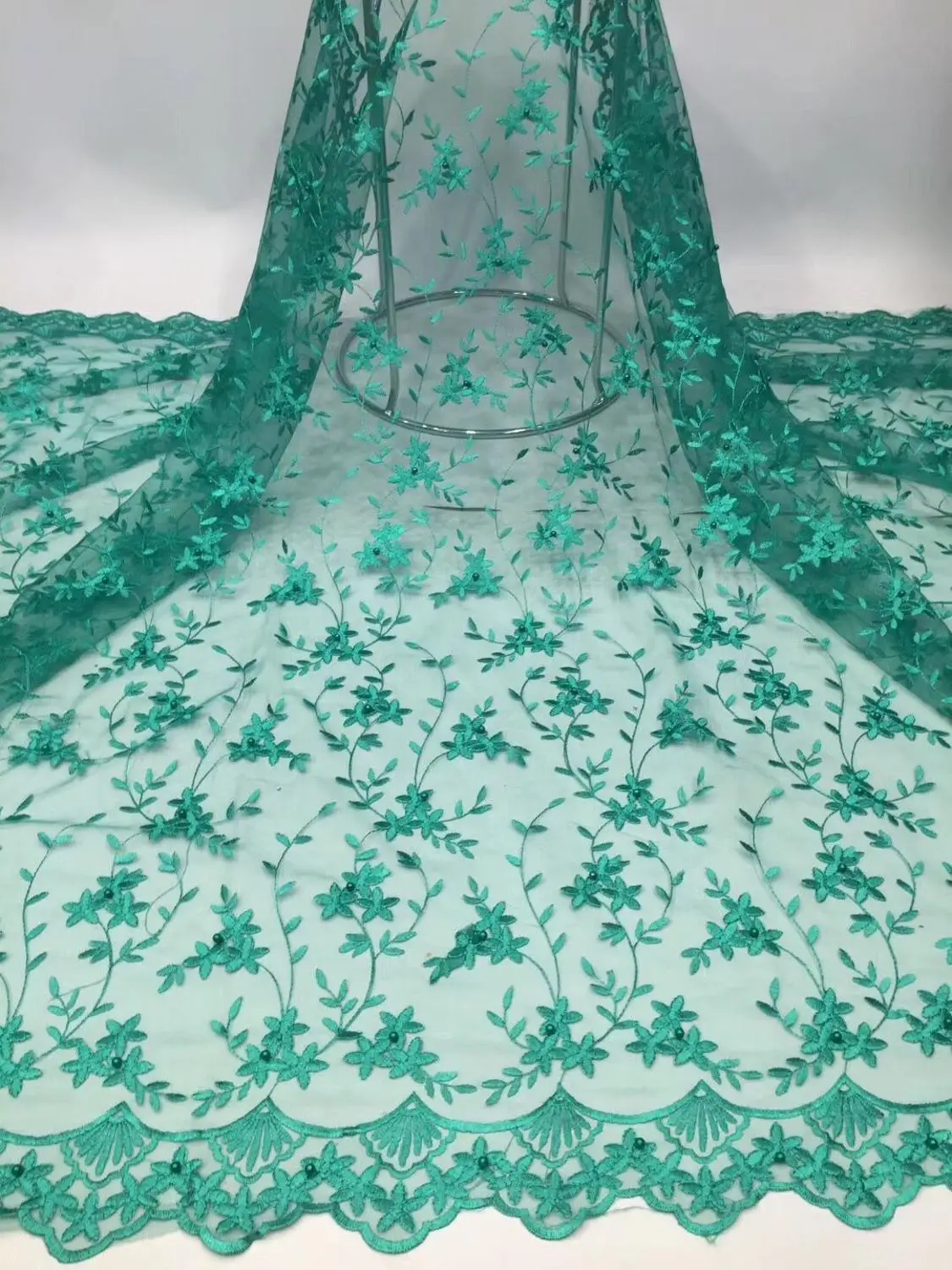 Новая синяя африканская кружевная ткань из гипюра 2019 Высококачественная вышитая