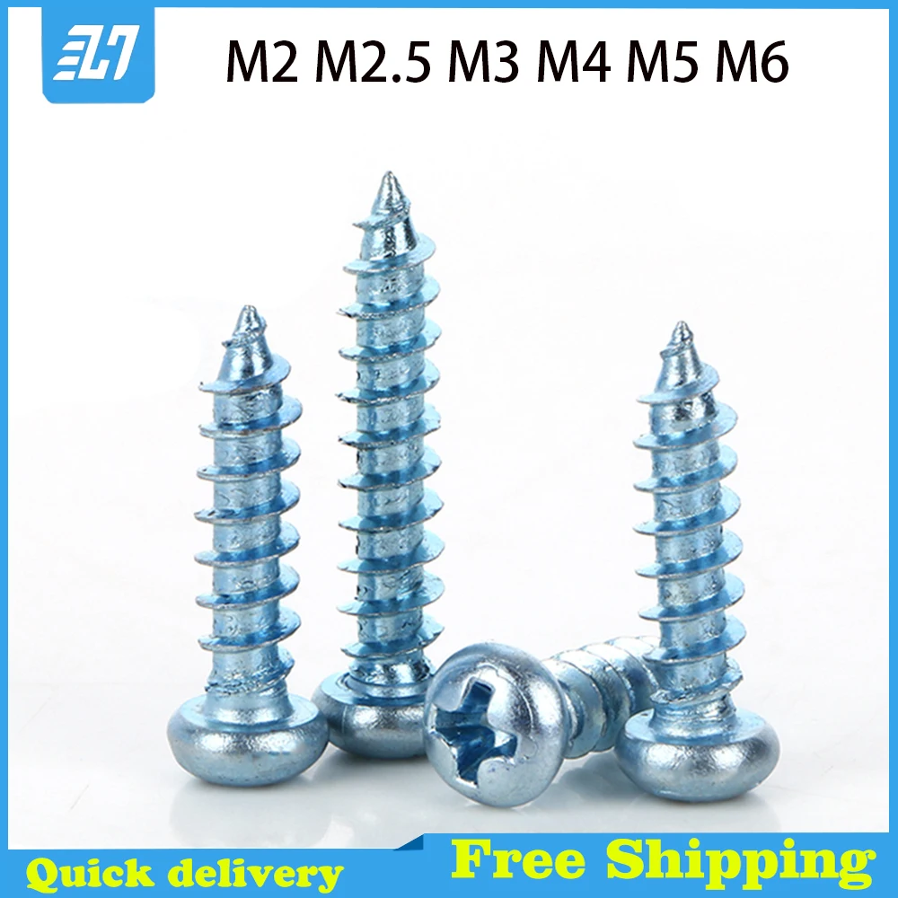 

Pan Round Head Self Tapping Wood Screw Phillips Cross Bolt Carbon Steel Galvanized Zinc Plated M2 M2.5 M3 M4 M5 M6