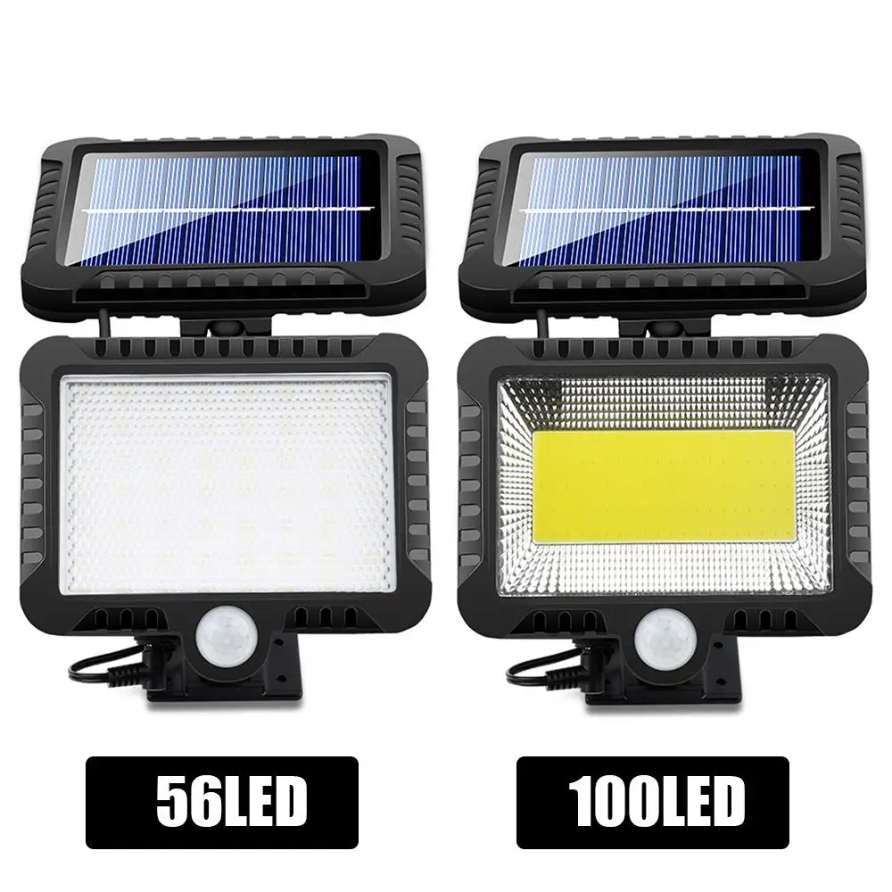 

Bright Wall Lamp COB Solar Powered PIR Energy Saving Flood Light Wall Light Spotlight Motion Sensor 56led/100led Garden Outdoor