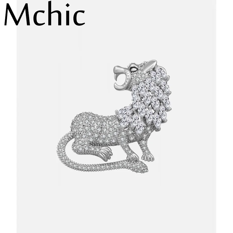 Роскошные блестящие фианиты Mchic броши в виде льва для мужчин подарок на день