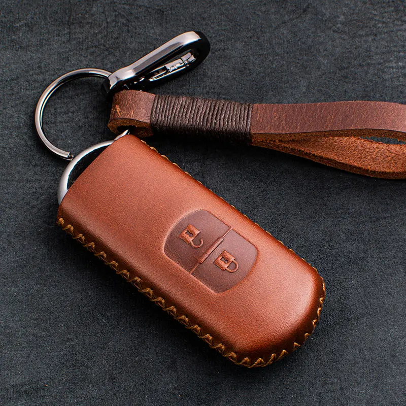 

1 Pcs Genuine leather Car Remote Key Case Cover For Mazda 2 3 6 Axela Atenza CX-5 CX5 CX-7 CX-8 CX-9 MX-5 Car Accessories