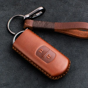 1 Pcs Genuine leather Car Remote Key Case Cover For Mazda 2 3 6 Axela Atenza CX-5 CX5 CX-7 CX-8 CX-9 MX-5 Car Accessories