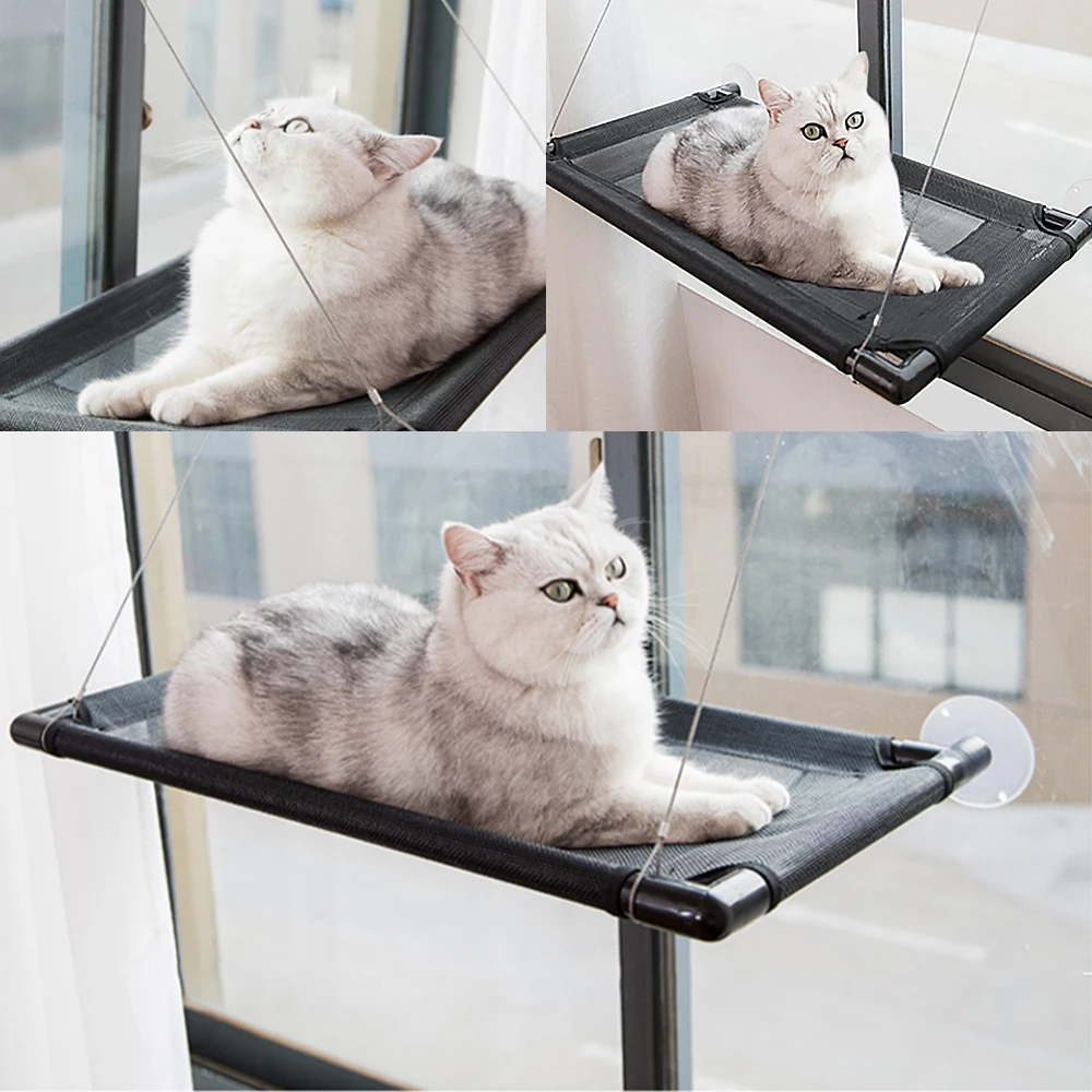 

Cute Cat Hanging Beds Comfortable Sunny Seat Window Mount Pet Hammock Soft Pet Shelf Seat Beds Supplies Detachable Bearing 30kg