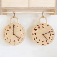 2021 new kids room wood round clock for baby boy girl room decoration nordic hanging wall clocks children room decor