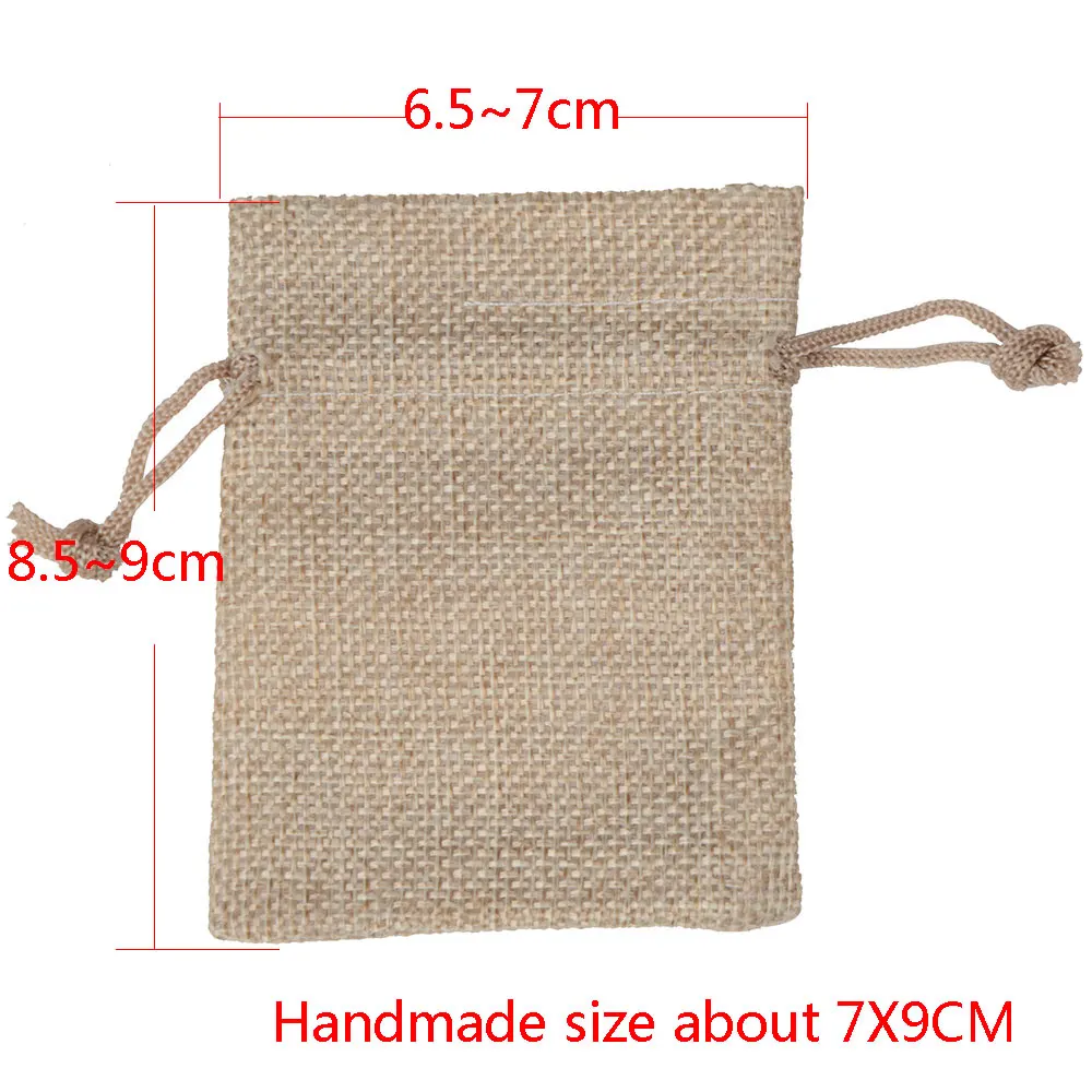 Джутовый мешочек на шнурке 25 шт./лот льняные подарочные пакеты разноцветные