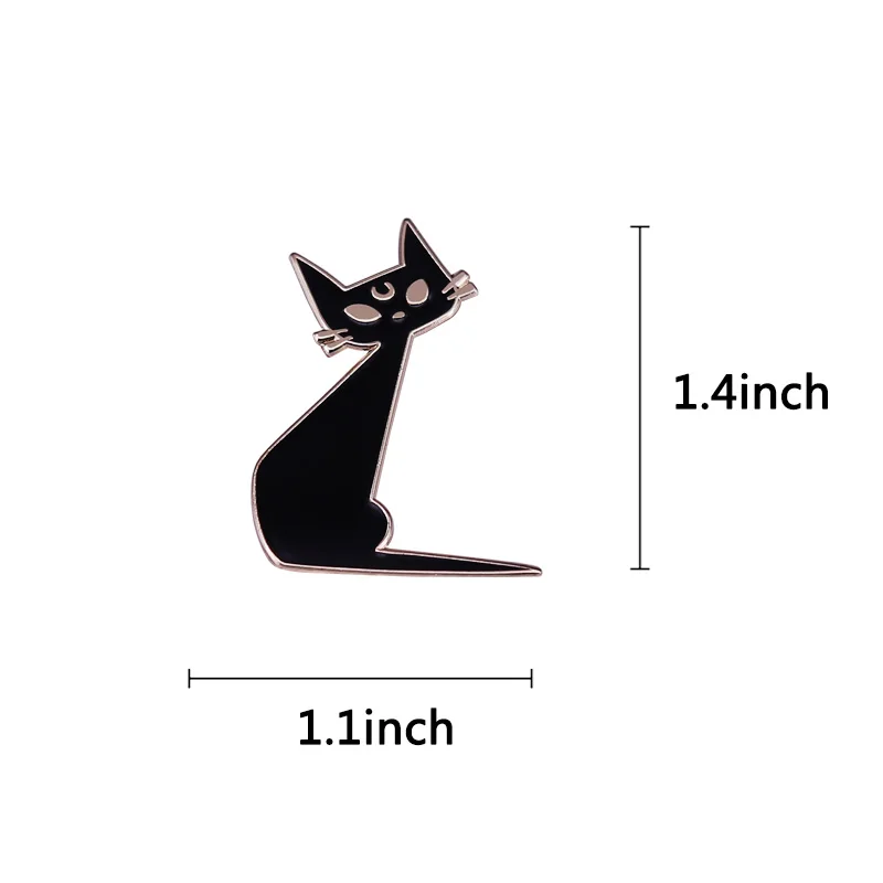 Луна черная кошка эмали штырь Луны брошь в виде кошки Симпатичные magic pet значки с
