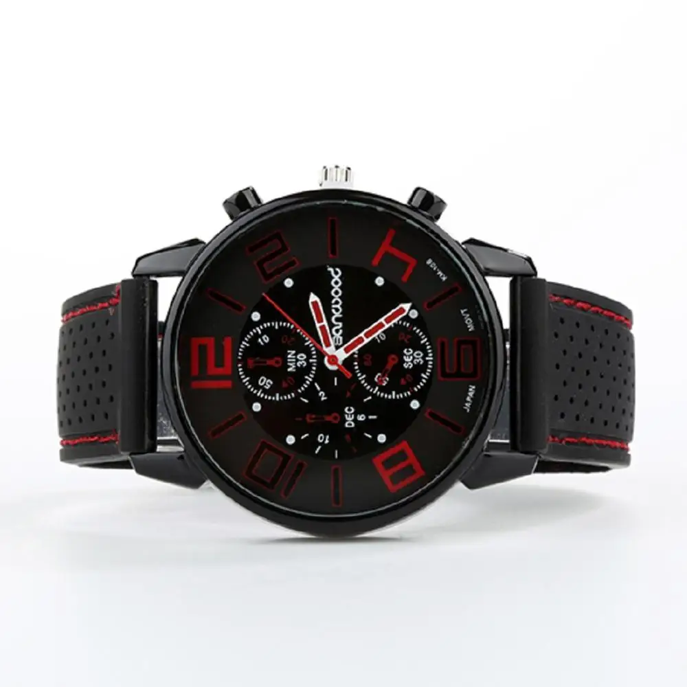 Мужские спортивные часы с силиконовым ремешком кварцевые аналоговые Элегантные