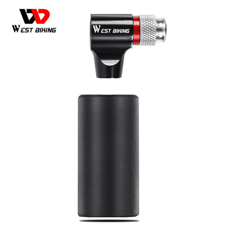 WEST BIKING Bicycle Pump Mini Air CO2 Pump Schrader Presta Adapter Bike Pump Inflator Aluminum Tire Tube Mini Hand Bicycle Pumps