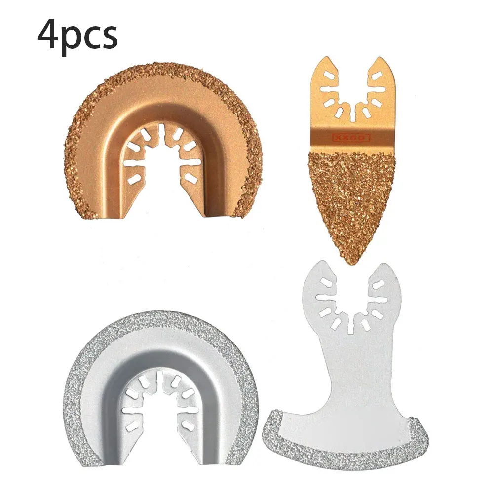 

4PCS Oscillating Saw Blades Accessories Diamond Segment Swing Grout Carbide Multitool Blades for Polishing Cement Grit Grinding