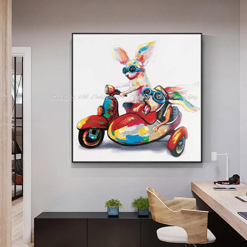 Артикс поп-арт ручная роспись собака картина маслом на холсте современная