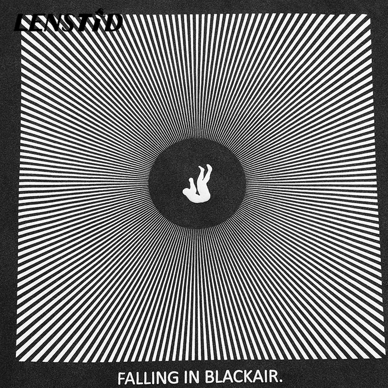 

LENSTID Summer Men Oversize Washed Short Sleeve Tshirts Hip Hop Print Ripped T-Shirt Streetwear Harajuku Casual Cotton Tops Tees