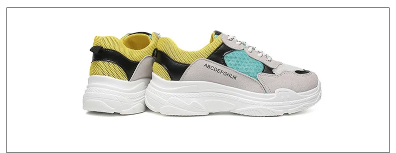 Женская спортивная обувь года моды Tenis Feminino летняя белая дышащая сетка кружева с толстым каблуком туфли на платформе расширенный супер