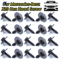 20pc self drilling hex screw car water tank bottom shield metal washers front bumper side skirts for mercedes benz replacement