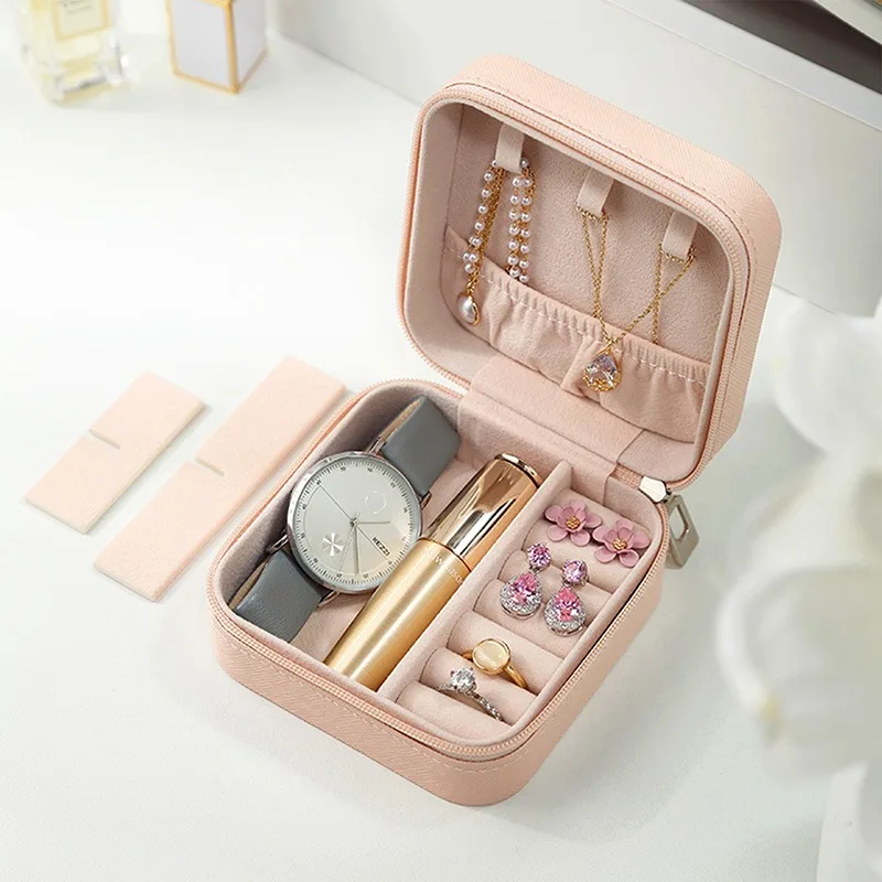 

2021 Jewelry Organizer Display Travel Jewelry Case Boxes Portable Jewelry Box Leather Storage Joyeros Organizador De Joyas