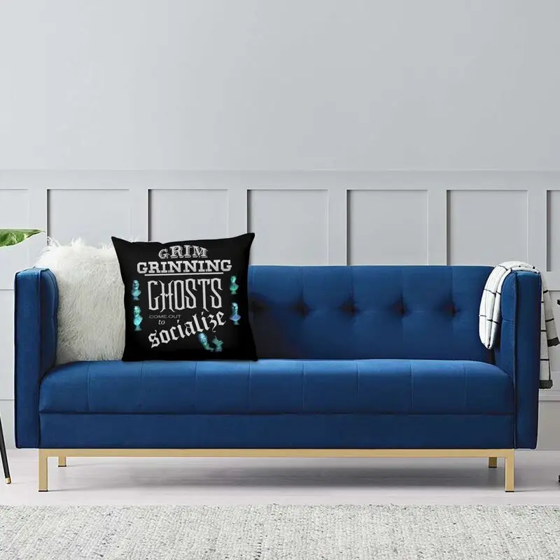 Halloween Grim Grinning Ghost Square Pillow Case Decoration Haunted Mansion Cushion Cover Throw for Sofa Printing | Дом и сад