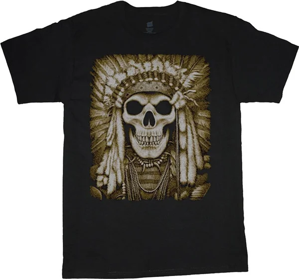

Aztec warrior skull Mens black T-shirt O-Neck short sleeved T shirt summer fashion loose funny tee shirt For Men