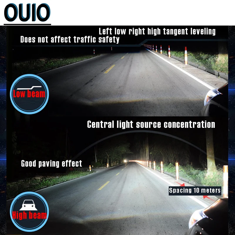 1pair C6 LED Car Headlight Bulbs Led Lamp for Auto 7200LM 72W COB Chip Fog Lights 12V 6000k H1 H3 H4 H7 H13 9004 9005 9006 HB3 | Автомобили