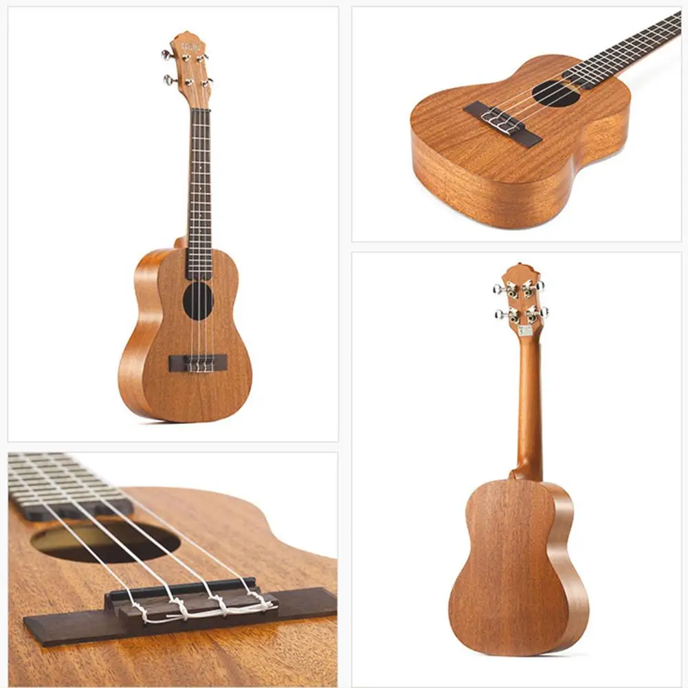 Newest Ukulele Hawaiian Small Guitar Ukelele Kit Soprano Tenor Concert 4 String with Tuner Strap Capo Pick for Beginners | Спорт и