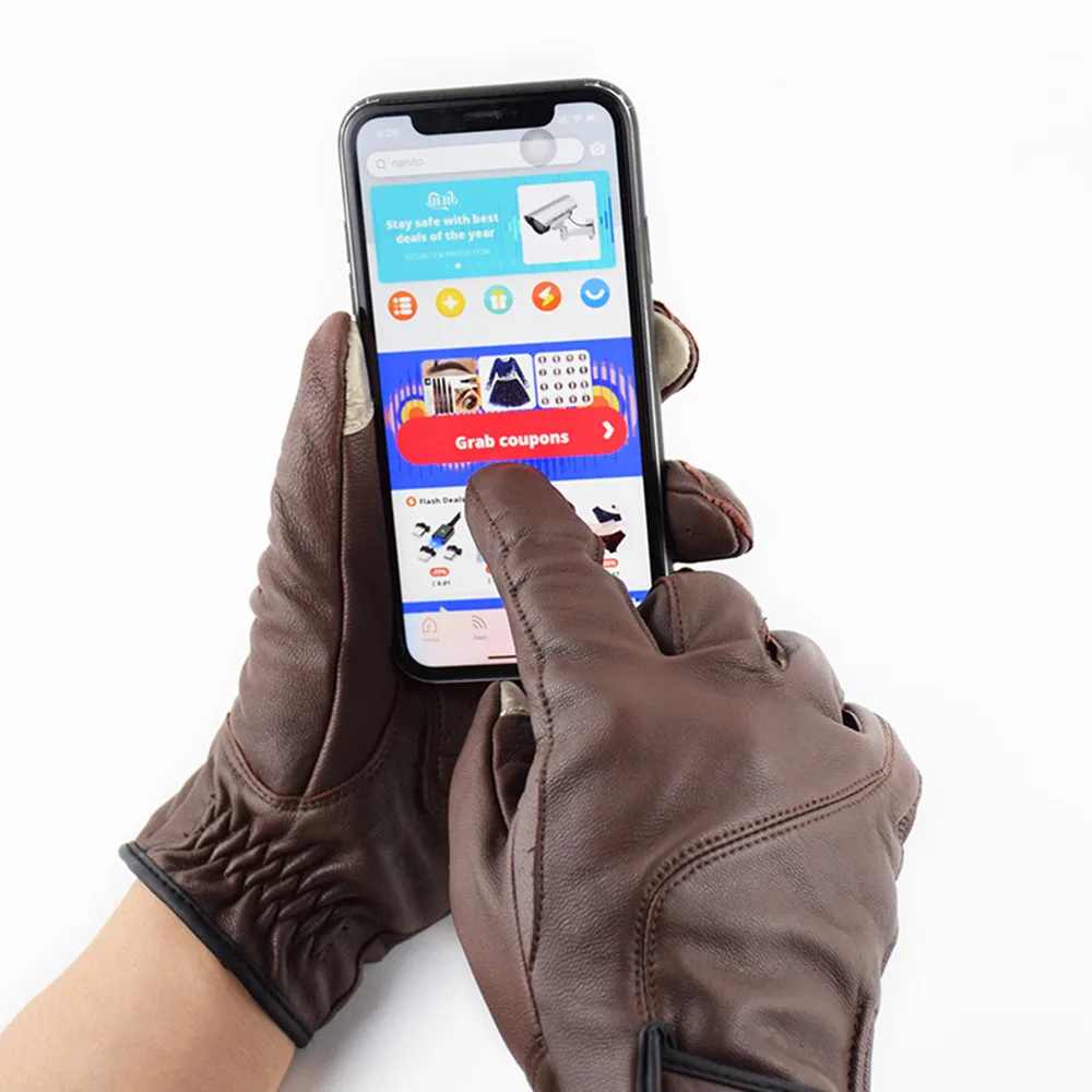 

Vemar Genuine Leather Motorcycle Gloves Men Waterproof&Keep Warm&Breathable Goat Leather Cycling Moto Motocross Gloves Winter