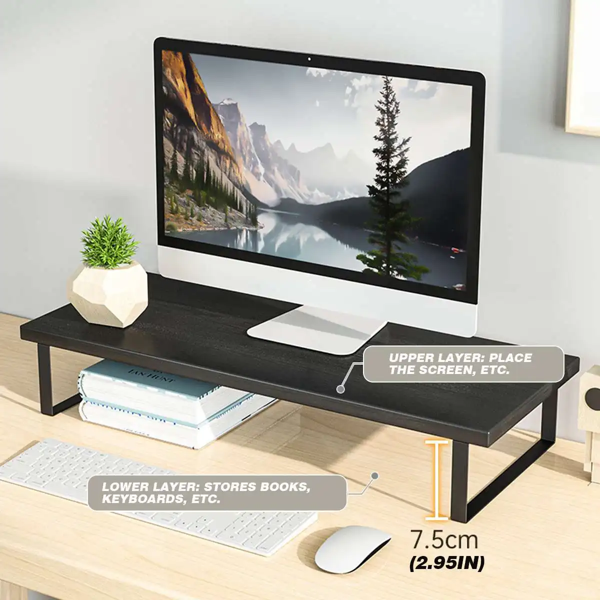 Monitor Holder TV Computer Riser Table Stand Set Desktop Laptop Screen Shelf Organizer Rack Home Office Lapdesk | Компьютеры и офис