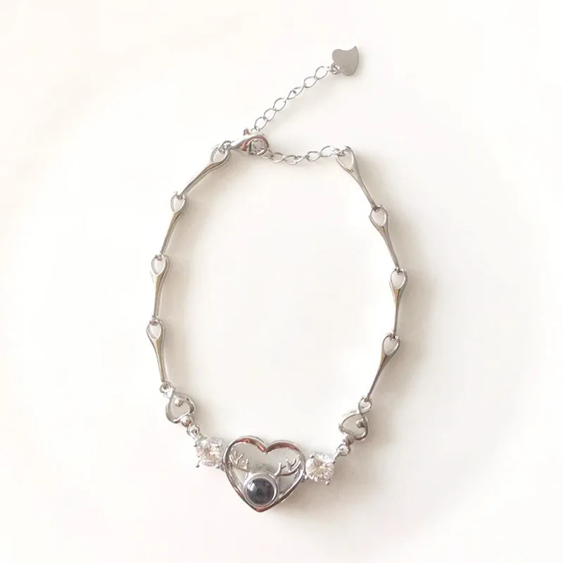 

LB2037 925 Pure Silver Customized Love Chain Ladies