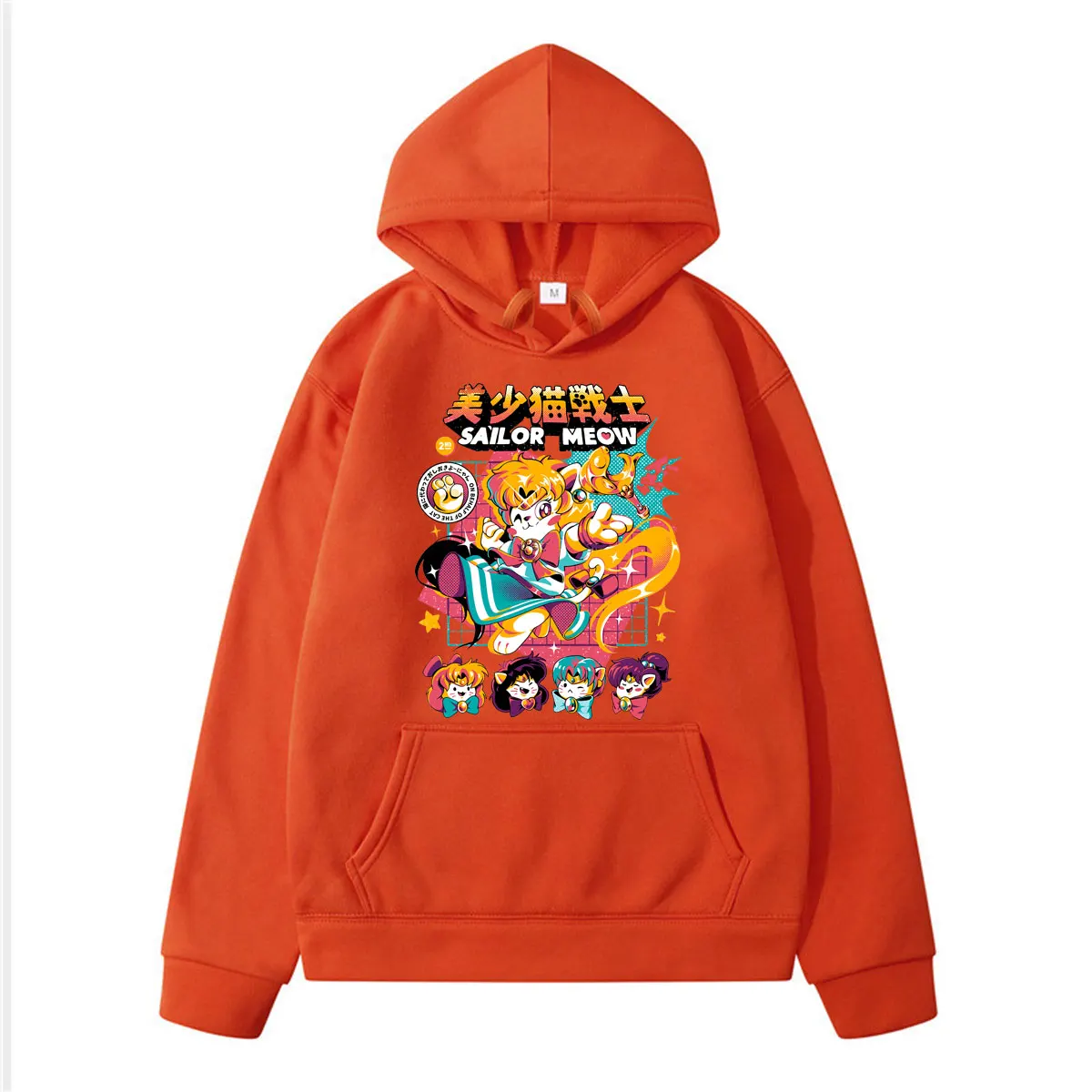 

Hooded Pullover Sexy Sailor Moon Large Size Harajuku Cartoon Letters Hoodie Long Sleeve Male Tops Fashion Casual Streetwear Mens
