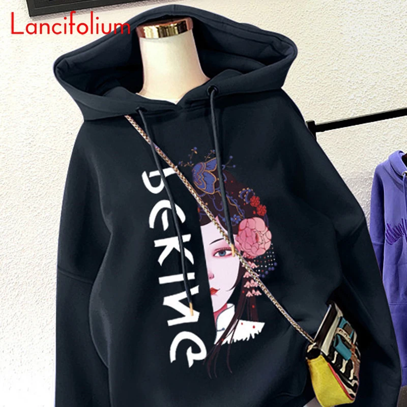 

Осенне-зимняя флисовая толстовка с капюшоном большого размера, Корейская уличная одежда, Женский винтажный свитшот с длинным рукавом и надписью в стиле Харадзюку, бойфренд, куртка