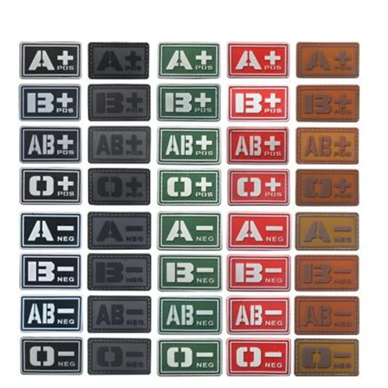 Пвх A + B AB O положительные A- B- AB- O-отрицательные групповые патчи для одежды швейные