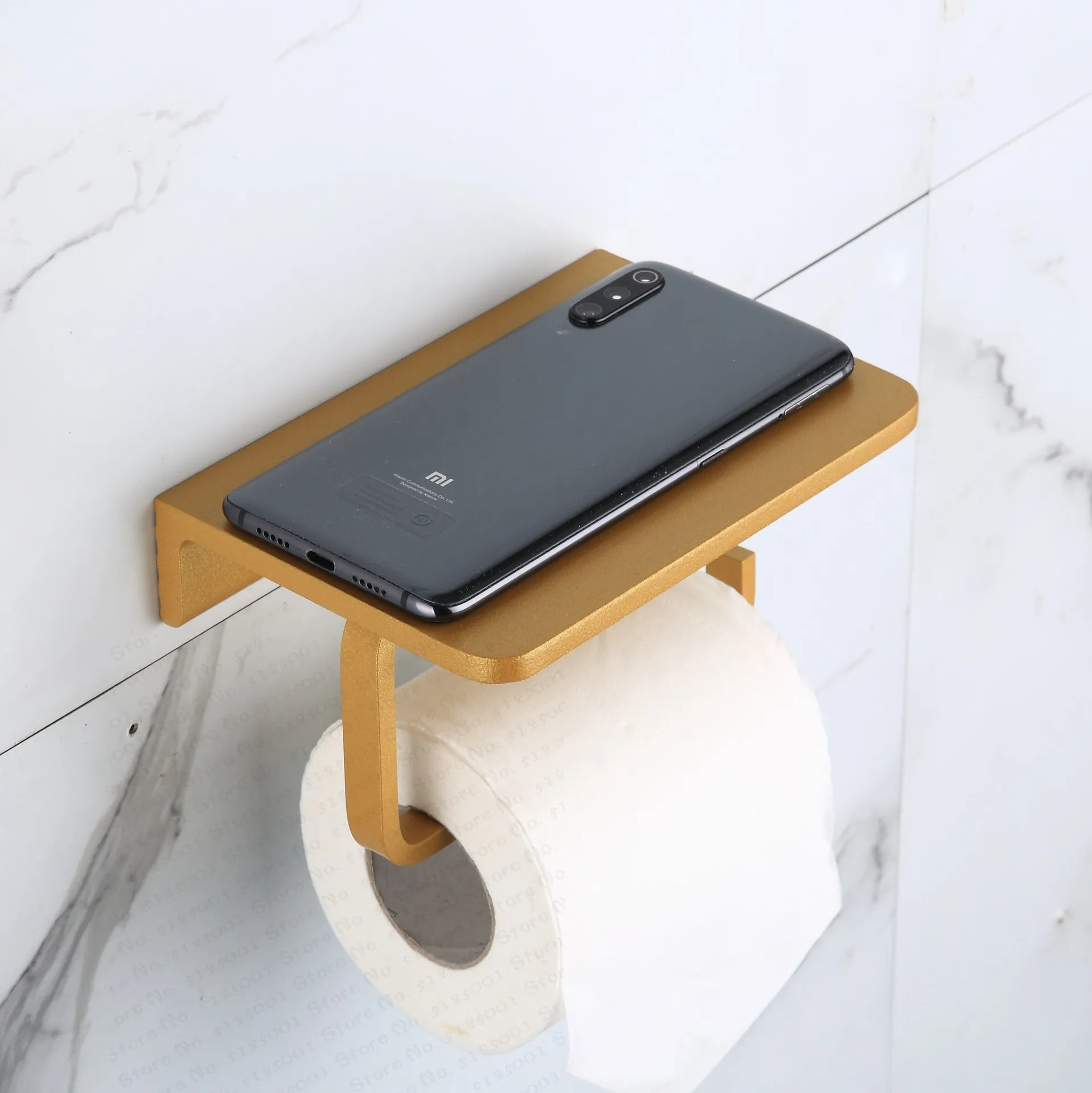 

Space Aluminum Toilet Paper Holder Black Golden Silver Bathroom Tissue Paper Roll Holder With Phone Storage WB8206